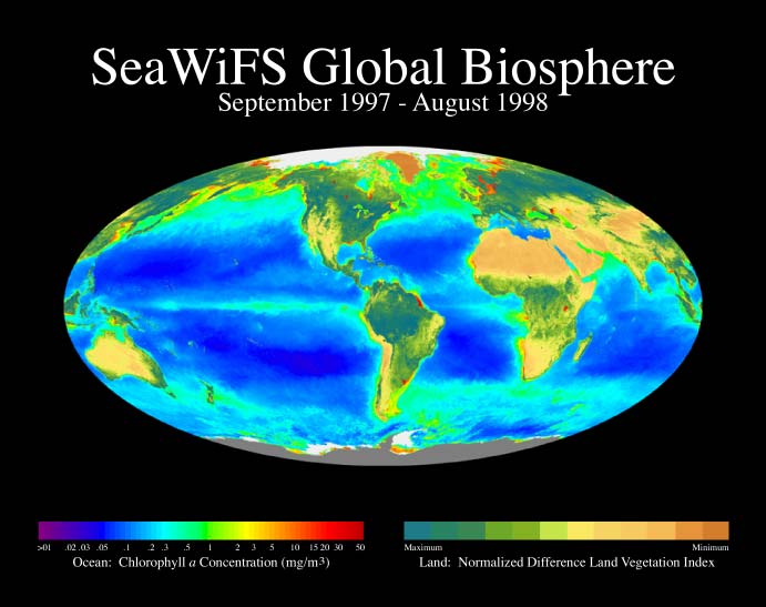 SeaWiFS mapa de clorofila (Septiembre 1997 - Agosto 1998)
