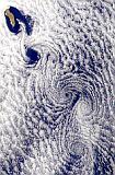 vortex street downwind of Guadalupe Island, Mexico