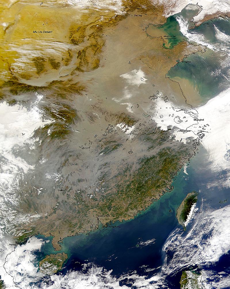 Polluted air in China.