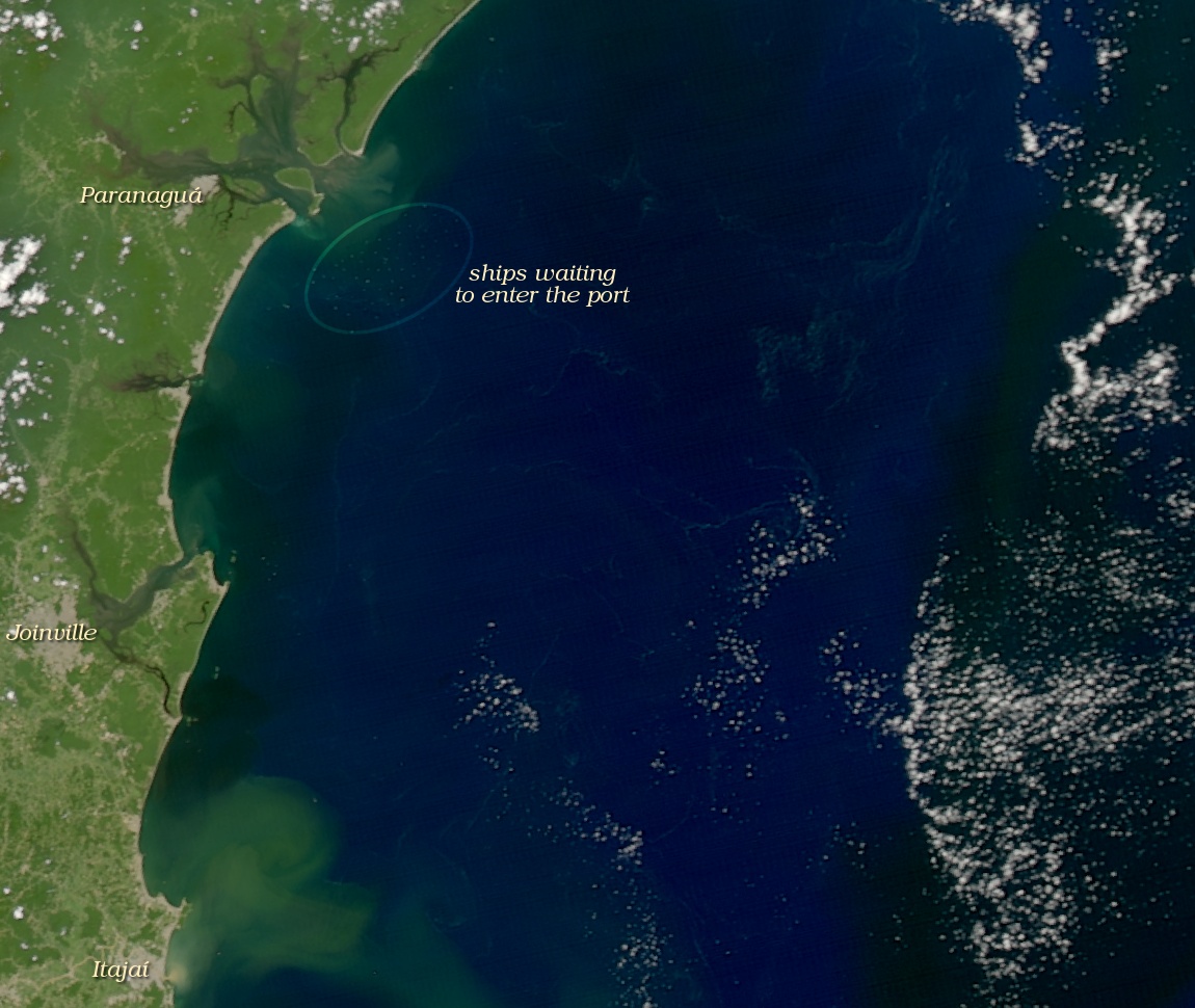 full-res MODIS view of Brazil near port of Paranagua