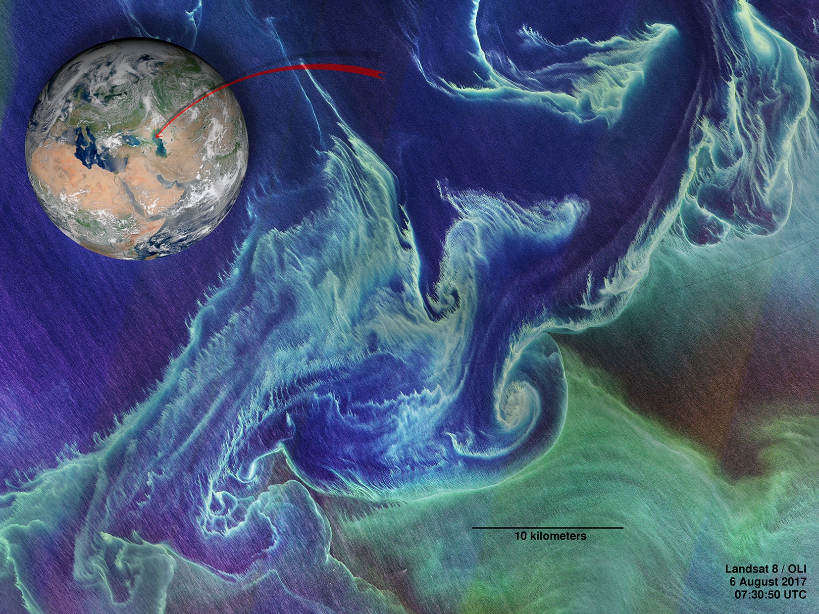 Caspian Sea Phytoplankton Bloom
