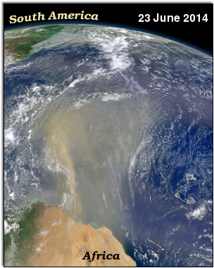 African Dust Heads to South America