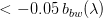 $< -0.05 \: b_{bw}(\lambda)$
