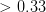 $> 0.33$