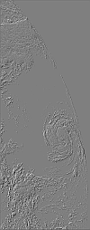 embossed blue band of true color image